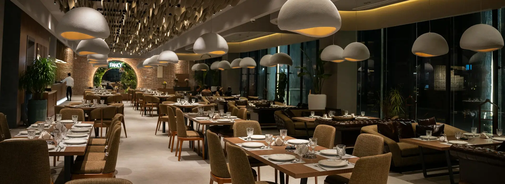 Retro Family Diner with Large Men